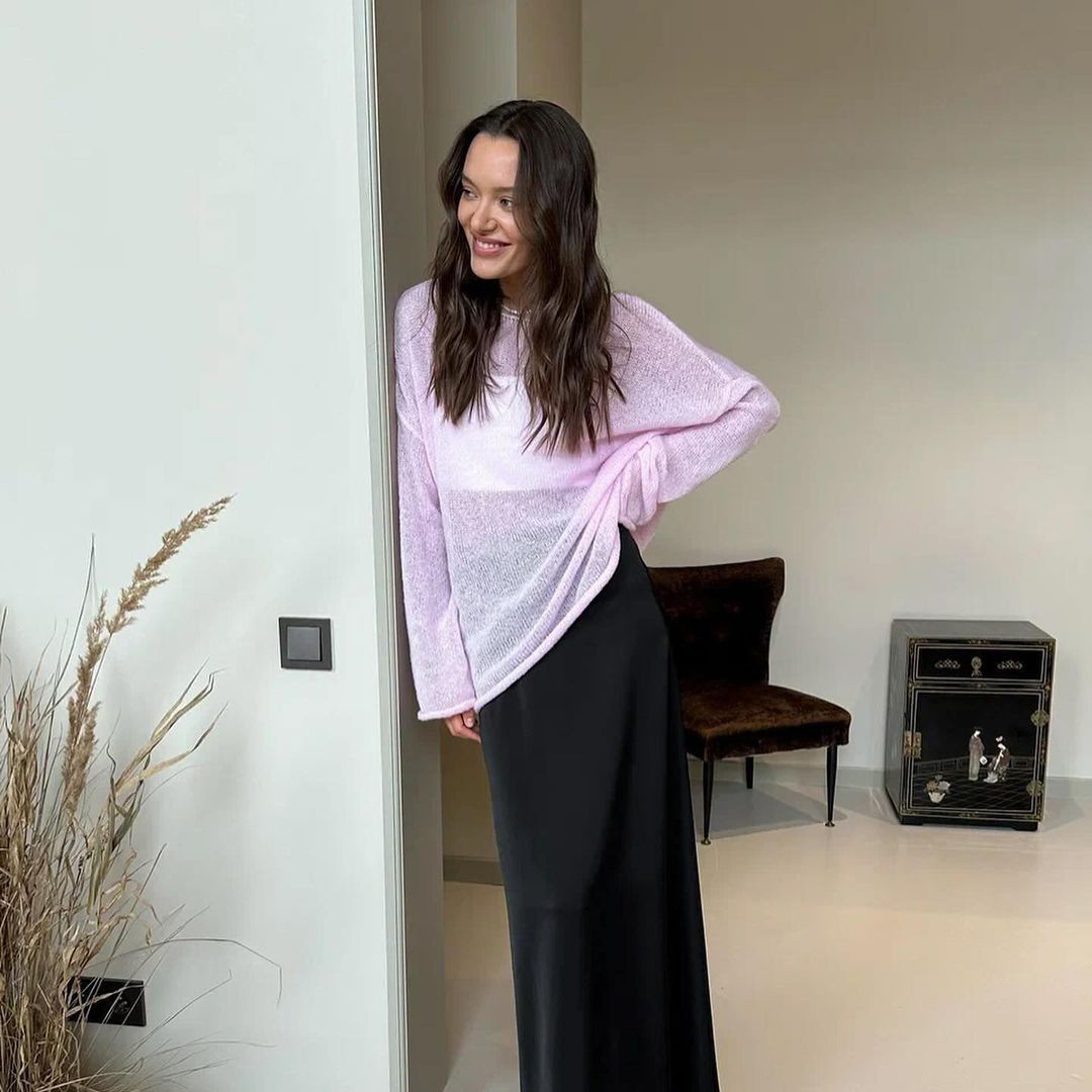 Sexy Sheer Loose Stretch Knit Top for Women – Trendy Crop Blouse with See-Through Design