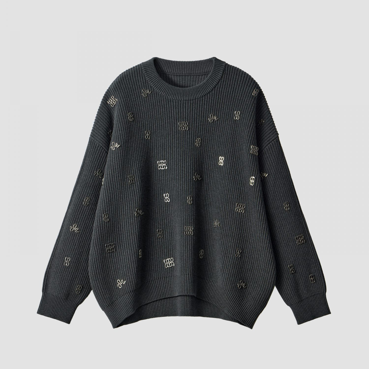 Designsoo Stylish Metal-Decorated Lazy Chic Sweater