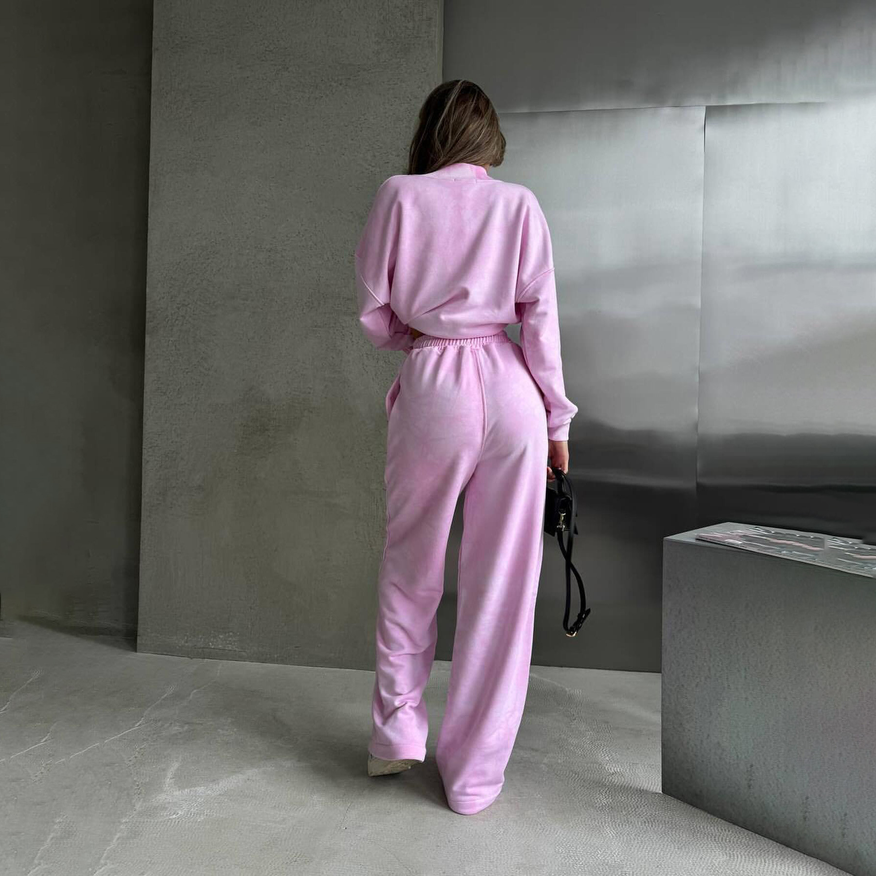 Tie-Dye Zipper Jacket + Street Style Low Waist Patchwork Pants 2-Piece Set for Women