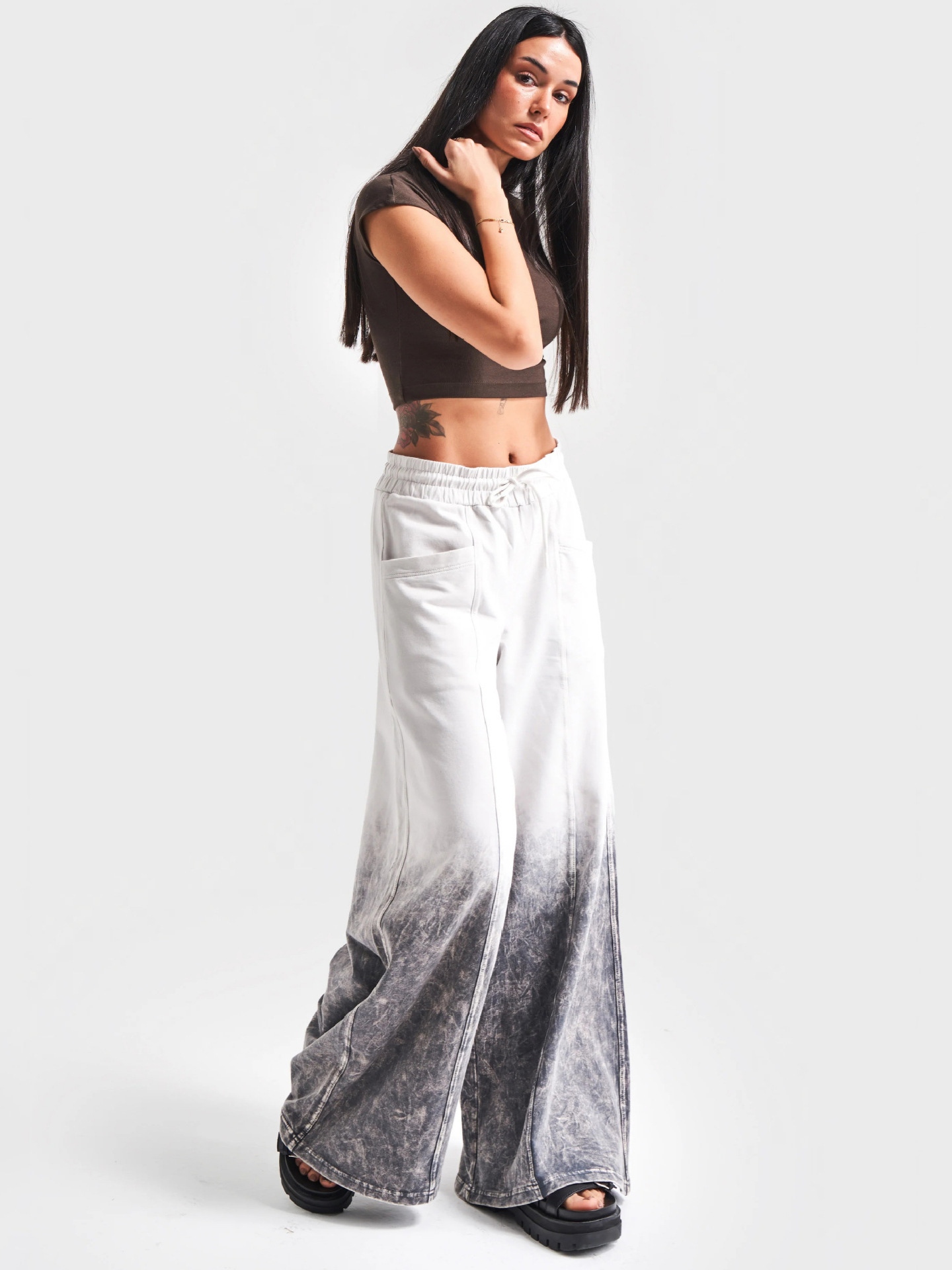 Designsoo Gradient Jogger Vintage Loose-Fit Straight Leg Sport Pants