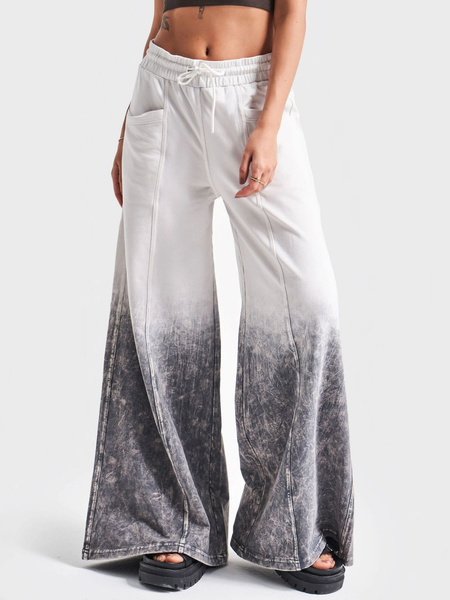 Designsoo Gradient Jogger Vintage Loose-Fit Straight Leg Sport Pants