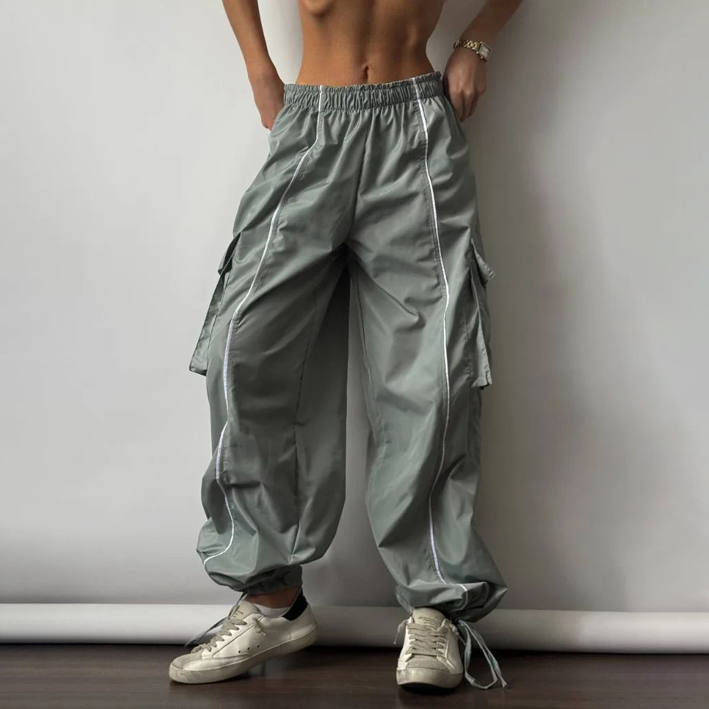 Designsoo Low-Waist Straight Leg Wide-Leg Casual Floor-Length Pants