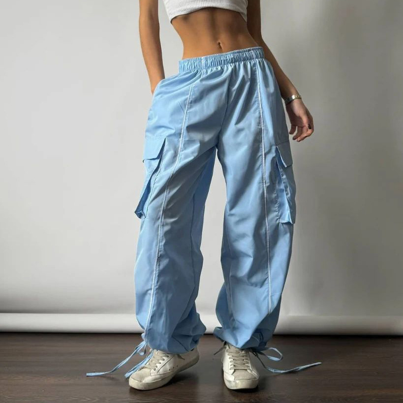Designsoo Low-Waist Straight Leg Wide-Leg Casual Floor-Length Pants