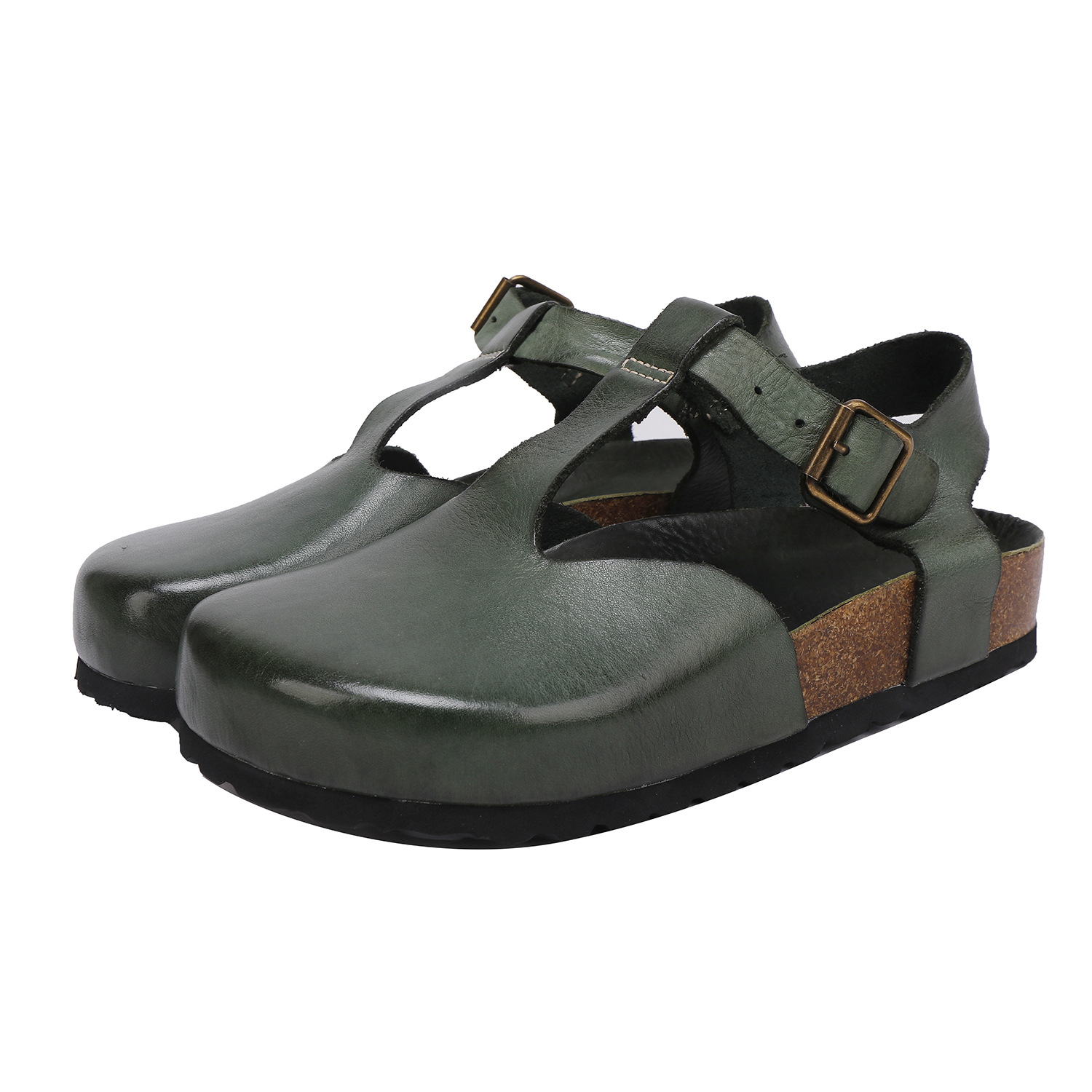 Designsoo 100% Genuine Leather Birkenstock Style Sandals - Soft Leather for Comfort