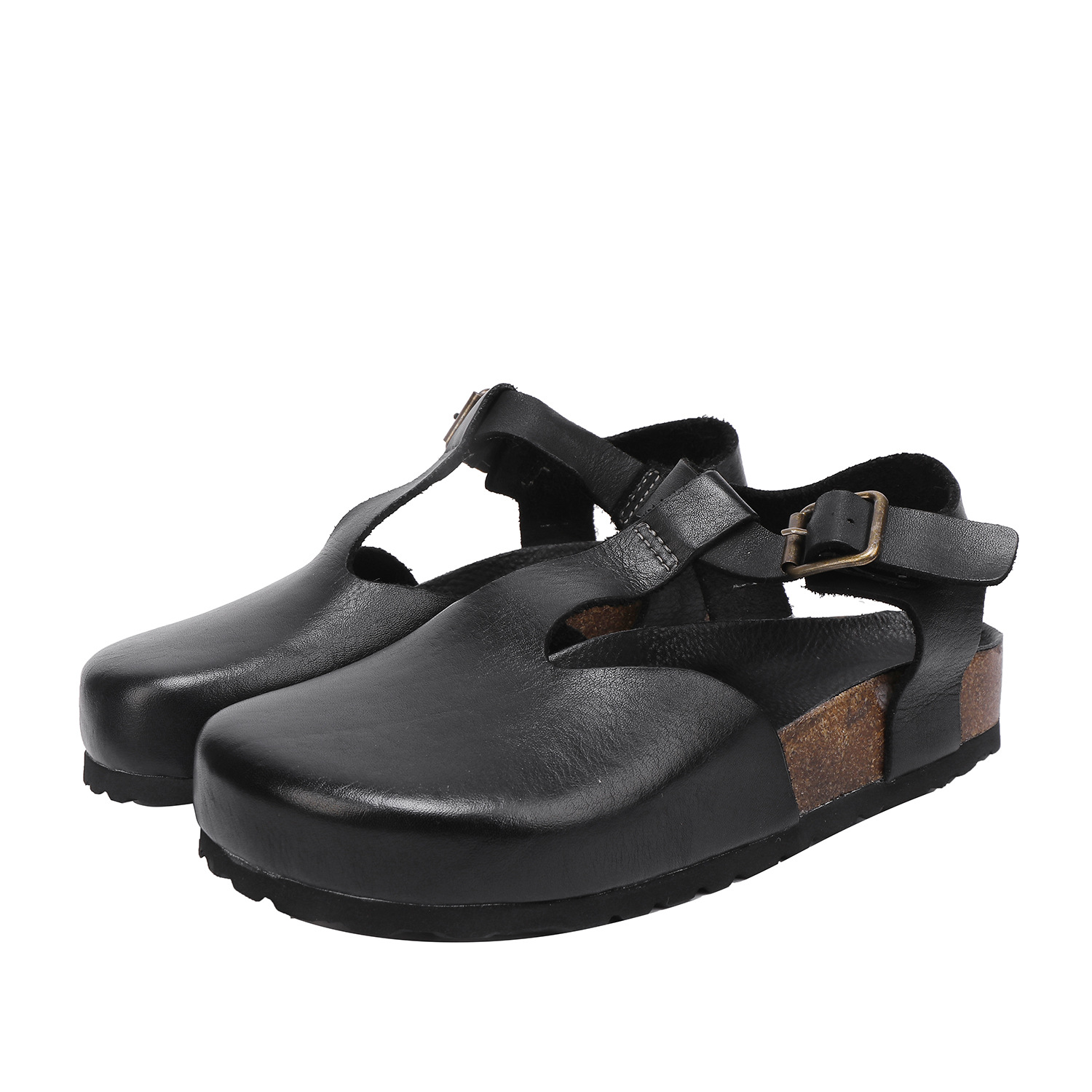 Designsoo 100% Genuine Leather Birkenstock Style Sandals - Soft Leather for Comfort