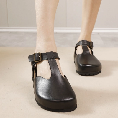 Designsoo 100% Genuine Leather Birkenstock Style Sandals - Soft Leather for Comfort 02