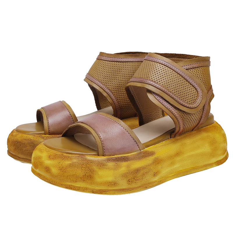 Genuine Leather Thick Sole Soft Bottom Casual Minimalist Sandals