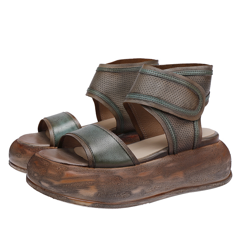 Genuine Leather Thick Sole Soft Bottom Casual Minimalist Sandals