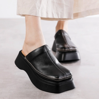 Genuine Leather Comfort Outdoor Casual Closed Toe Sandal Slippers 02