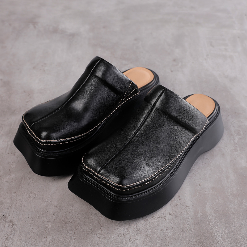 Genuine Leather Comfort Outdoor Casual Closed Toe Sandal Slippers