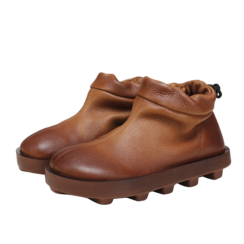 Soft Sole and Upper Genuine Leather Vintage Short Boots