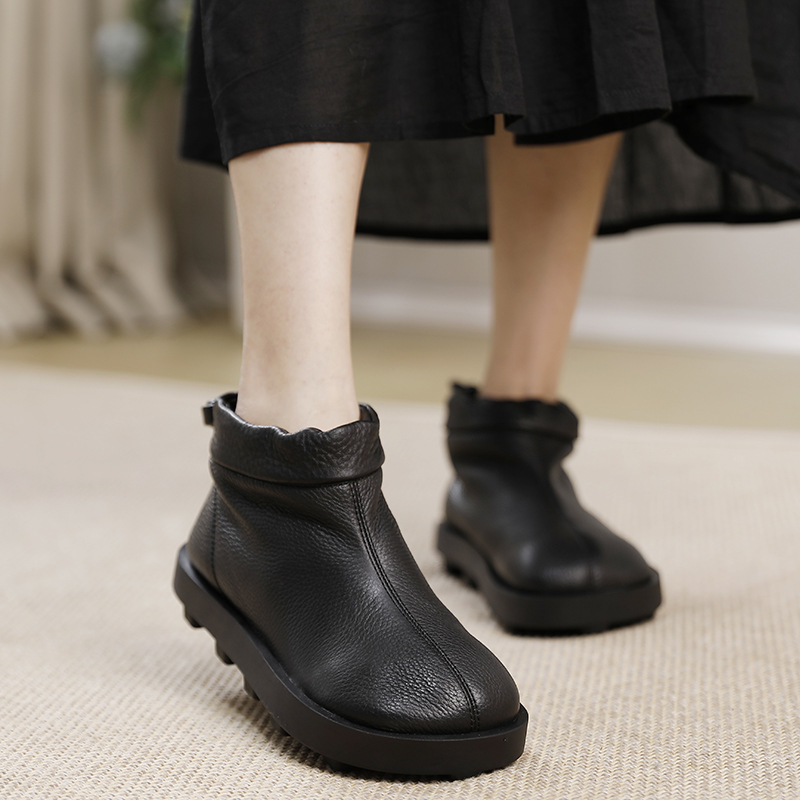 Soft Sole and Upper Genuine Leather Vintage Short Boots