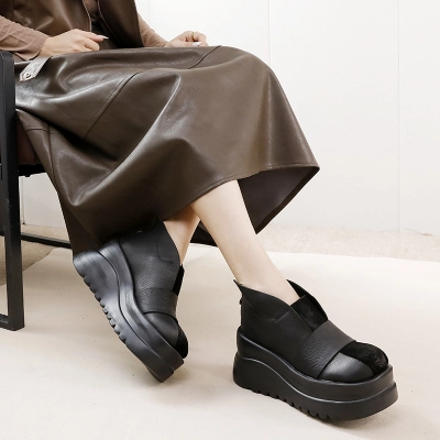 Vintage Casual Thick Sole Round Toe Short Boots 02