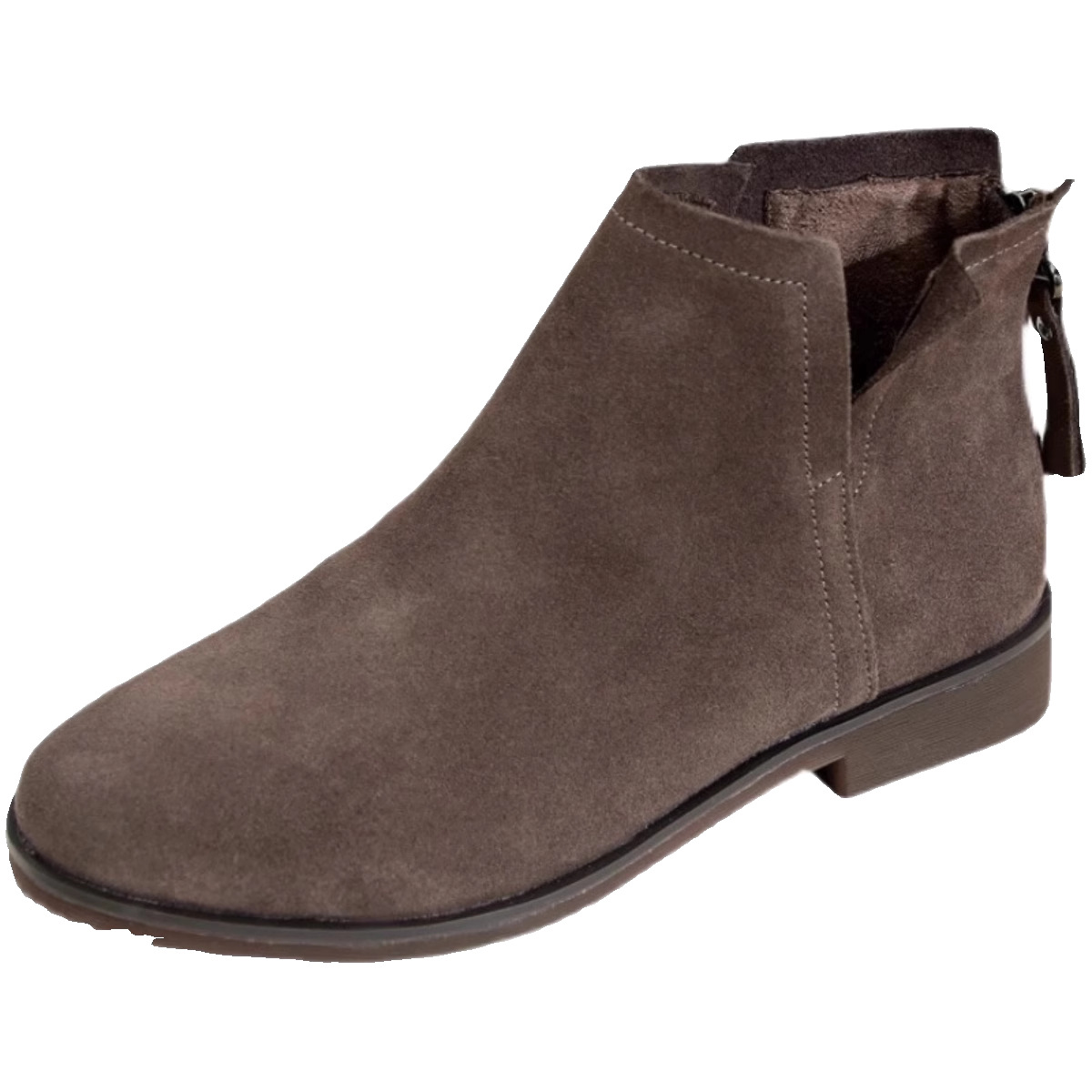 Flat Vintage Round Toe Suede Comfort Ankle Boots for Women