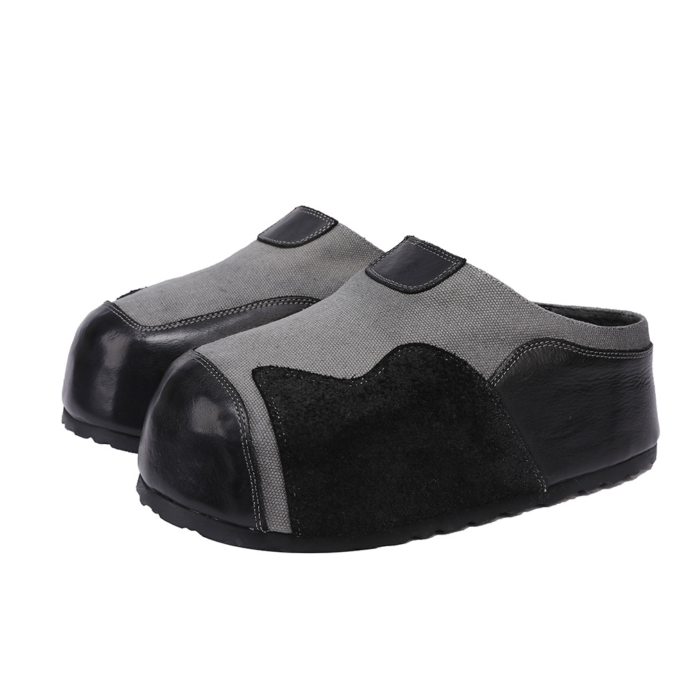 Retro Toe-Cap Hidden Heel Color-Block Stylish Casual Slippers for Women & Men