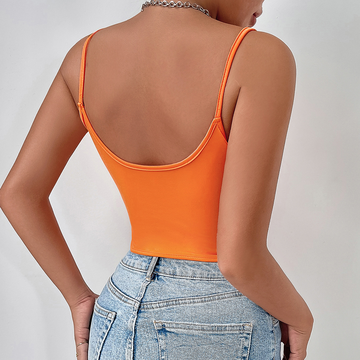 Patchwork Hook & Eye Fishbone Waist Cincher Diamond Backless Halter Crop Top – Sexy European Style Women’s Bustier Vest