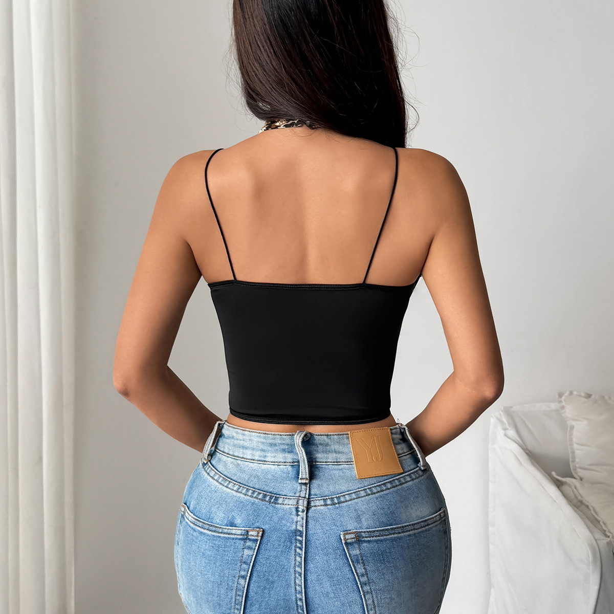 Sexy Leopard Print Wild Halter Neck Bustier Crop Top with Fishbone Lacing & Underwire – Trendy Women’s Sexy Vest