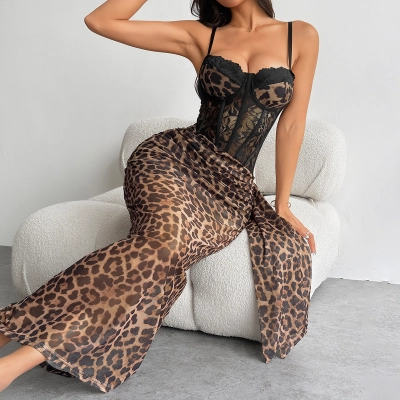 Wild Leopard Print Strapless Sexy Lace Bodycon Dress – Trendy Party & Clubwear for Women 02