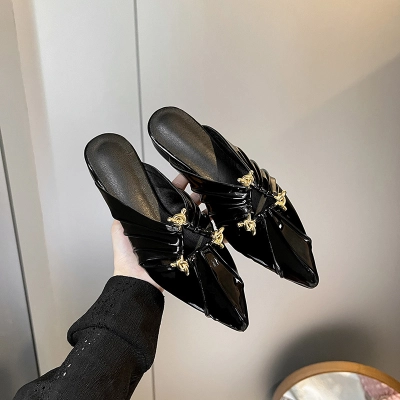 Pointed Toe Block Heel Slip-On Loafer – French Style Women’s Fashion Shoes 02