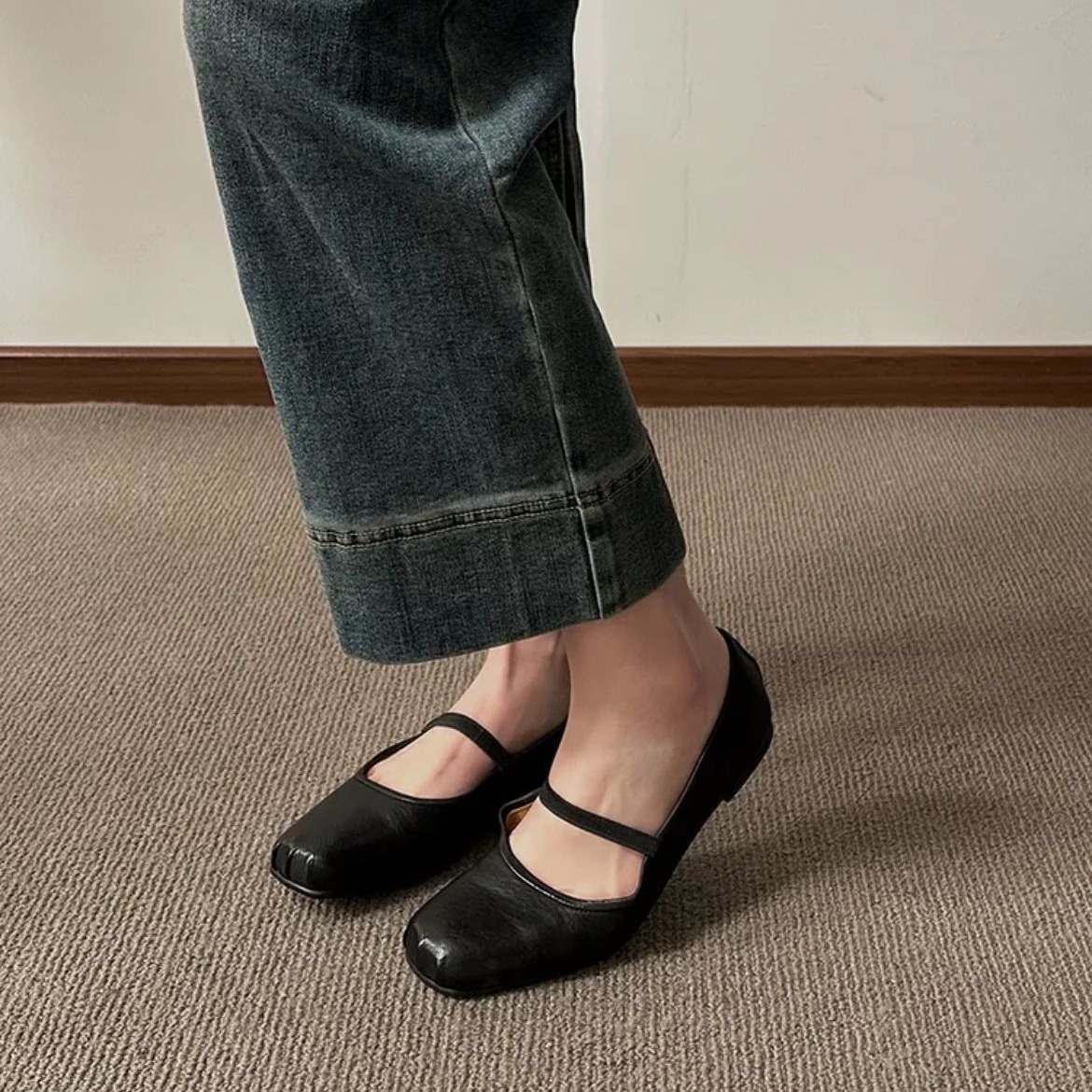 Genuine Leather French Style Mary Jane Flat Loafer – Vintage Inspired Women’s Shoes