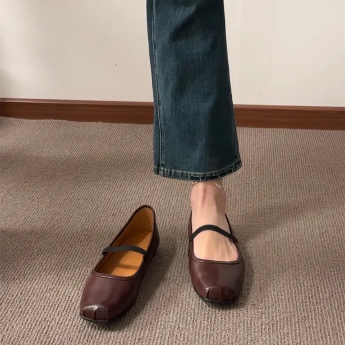 Genuine Leather French Style Mary Jane Flat Loafer – Vintage Inspired Women’s Shoes