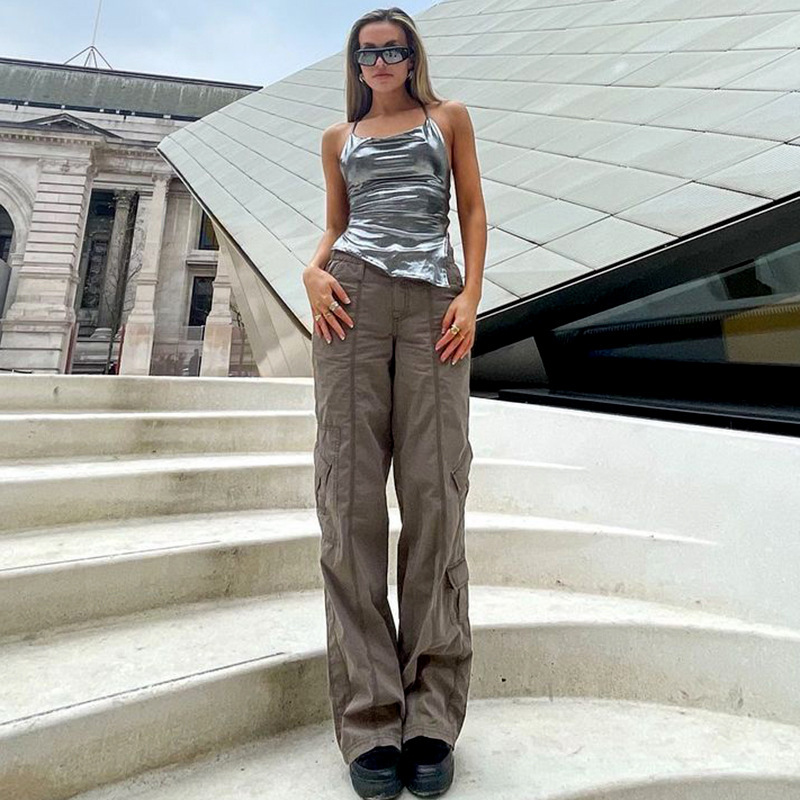 Halter Crop Top with Gold Foil Print & Irregular Backless Design – Flirty & Trendy Tube Top