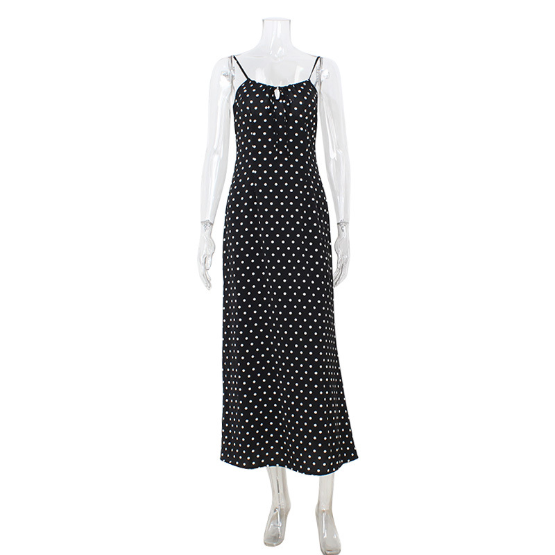 Cool Vacation Style Women’s Strapless Backless Polka Dot Print Bodycon Midi Dress – Trendy Summer Dress