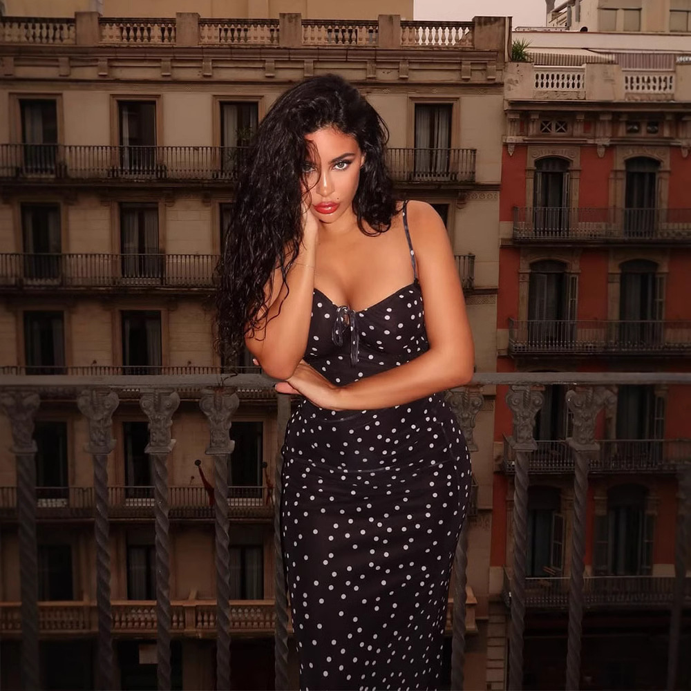 Cool Vacation Style Women’s Strapless Backless Polka Dot Print Bodycon Midi Dress – Trendy Summer Dress