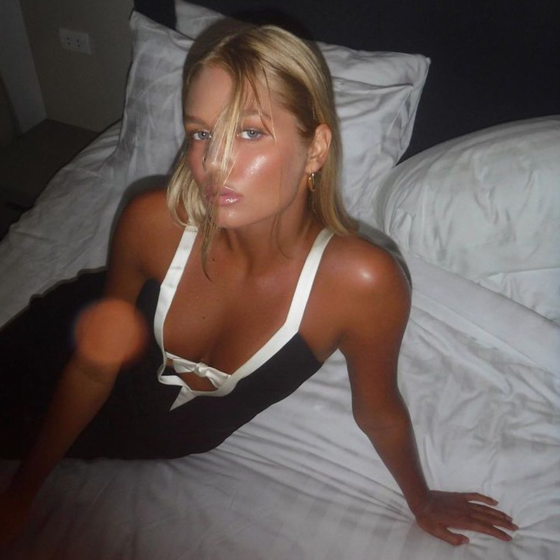 Sexy Solid Color Strapless Dress with Bow Detail & Color Block Design – Elegant Evening Gown for Party, Date & Night Club Wear