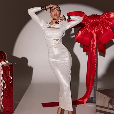 Sparkly Cut-Out Crystal Button Bodycon Dress – Sexy Party & Club Outfit for Women 02