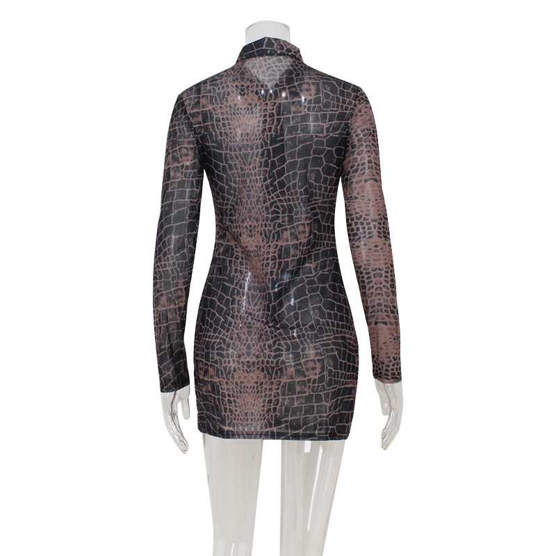 Sophisticated V-Neck Single Button Waist Print Midi Dress – Elegant Office & Party Outfit for Women