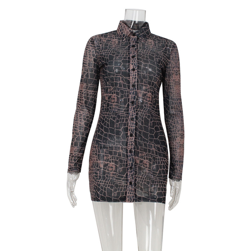 Sophisticated V-Neck Single Button Waist Print Midi Dress – Elegant Office & Party Outfit for Women