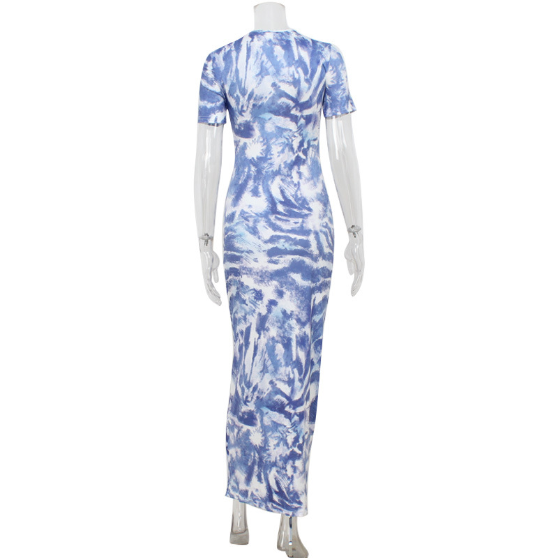 Unique Print Bodycon Short Sleeve Mini Dress – Trendy & Flattering Outfit for Streetwear, Party & Casual Looks