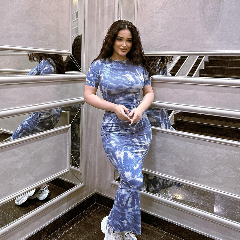 Unique Print Bodycon Short Sleeve Mini Dress – Trendy & Flattering Outfit for Streetwear, Party & Casual Looks