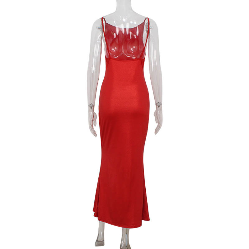 Elegant Sleeveless Long Dress – Fitted Sexy Open-Back Evening Gown for Wedding, Gala & Party Wear