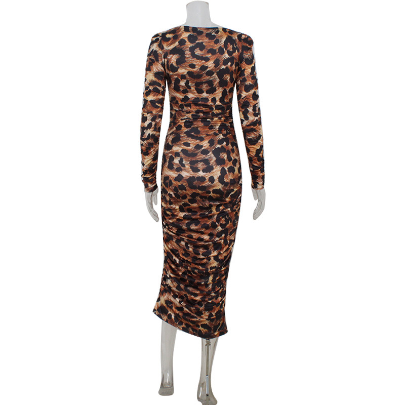 French-Chic Square Neck Leopard Print Bodycon Mini Dress – Sexy Fit-and-Flare Skirt for Party & Street Style