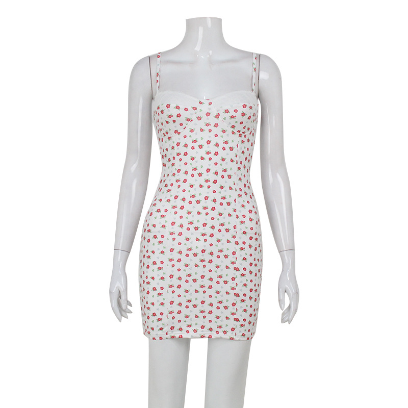 Sweet & Sexy Lace-Paneled Floral Strapless Tube Top Dress, Sheer Backless Mini Dress for Women