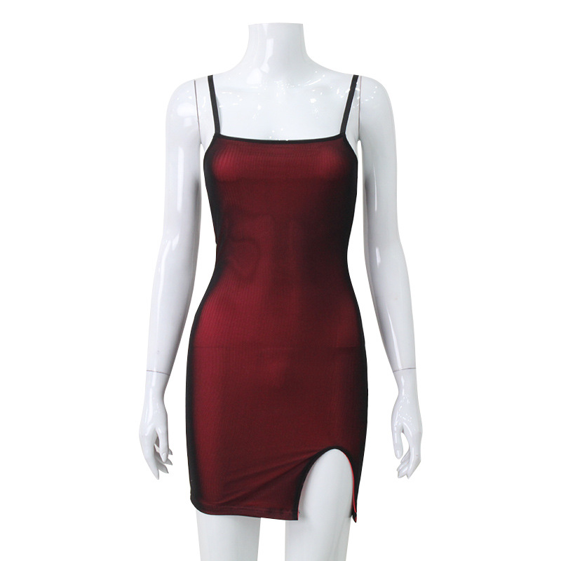 Clubwear Mesh Bodycon Slit Dress, Sexy Strapless Tube Top Mini Dress for Women, European & American Hot Girl Fashion