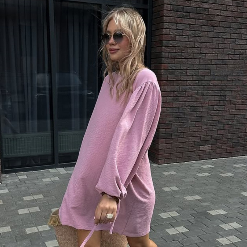 Casual Solid Color Dress – Plus Size Backless Lightweight Women's Dress, Convertible Maxi/Mini for Effortless Style