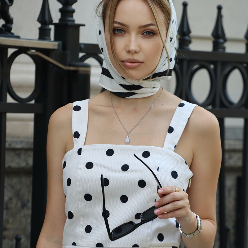 Square Neck Strapless Polka Dot Print Bodycon Dress – Vintage Slim-Fit Women's Mini Dress