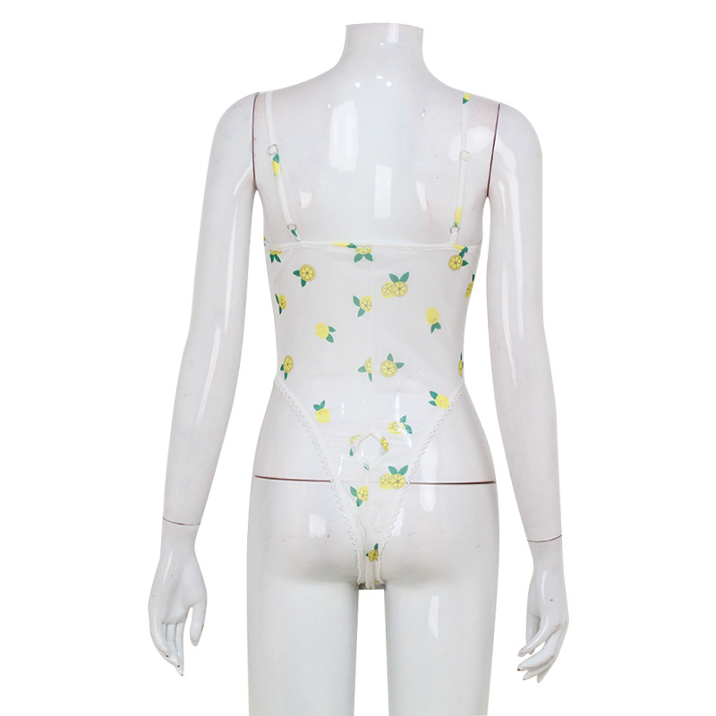 Sexy Sheer Mesh See-Through Lace Print Jumpsuit – Sweet & Spicy Strap Crop Top for Women, One-Piece Short-Style Romper