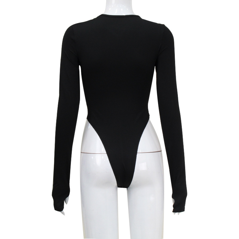 Trendy Cutout Long Sleeve Streetwear Bodycon Bodysuit