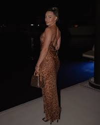 Designsoo Leopard print backless dress review Olivia Martinez