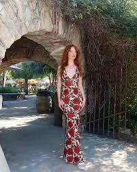 Fashionable printed backless slim fit dress review Olivia Martinez