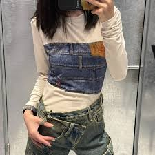 Designsoo Denim Print Long Sleeve T-Shirt review Sophia Parker