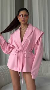 Designsoo Classic Fit Notch Lapel Belted Blazer review Sophia Parker