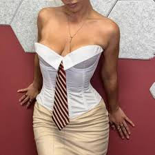 Women's Sexy Low V-Neck Satin Business Style Crop Top with Fishbone & Wire Support – Halter Neck Bralette for Office & Night Out review Emily Johnson