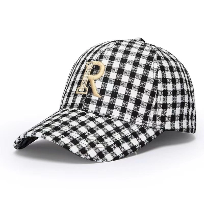 Plaid Baseball Cap Thick Fashion Hat 01