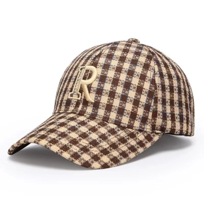 Plaid Baseball Cap Thick Fashion Hat 02