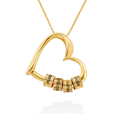 Heart Shape Bead Necklace For Women 01